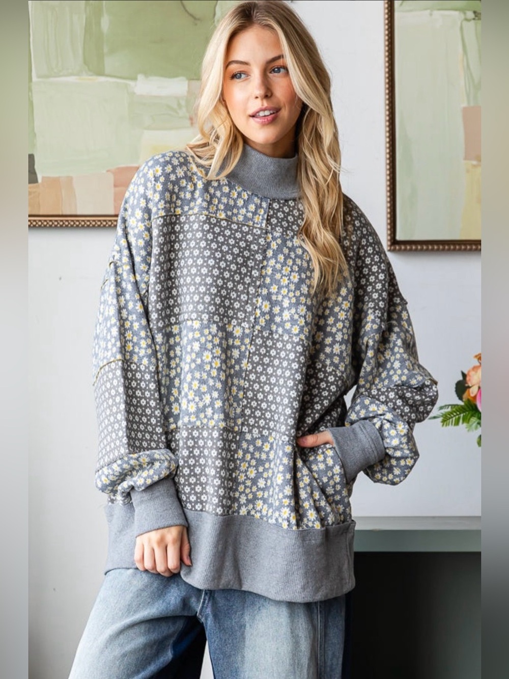 NWOT OLI & HALI FUNNEL NECK TOP